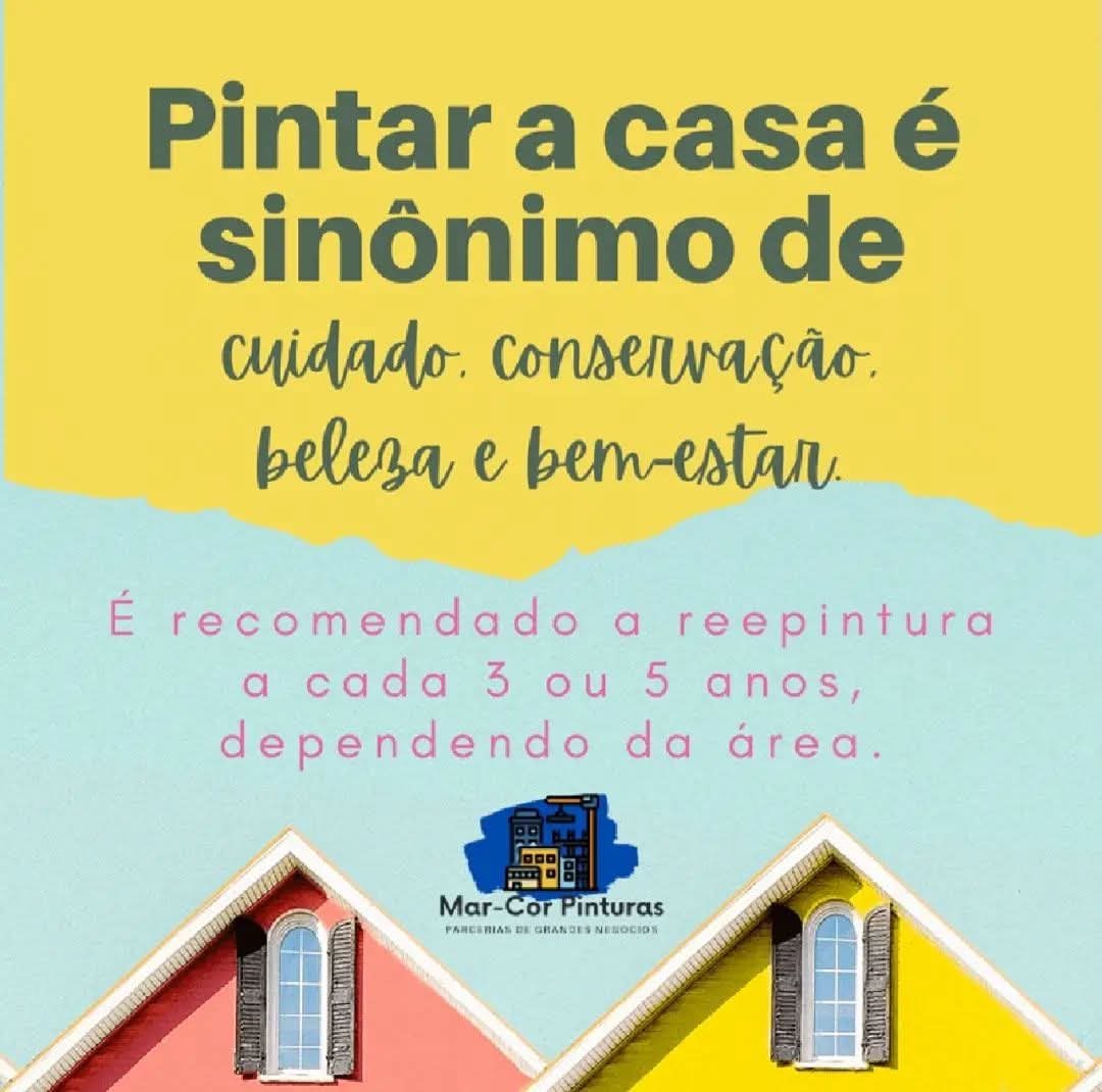 Material da MAR-COR TINTAS E TEXTURA E MÃO DE OBRA sobre cuidado e conservação da casa